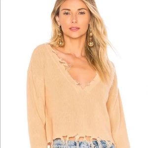 Revolve~ Lovers+Friends Brown/tan crop sweater